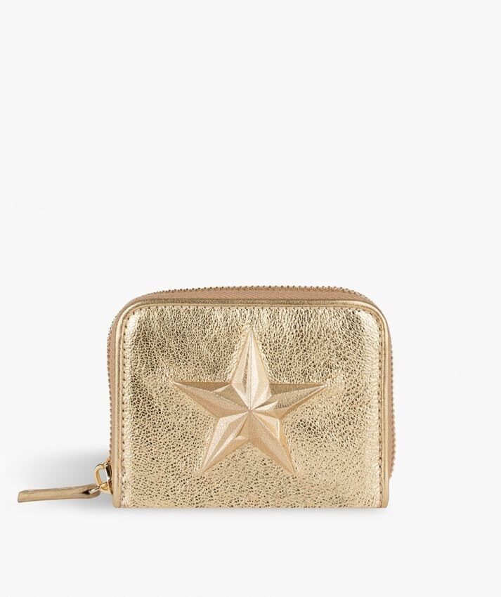 Image of The Case Factory Zip Wallet Star Metallic Gold