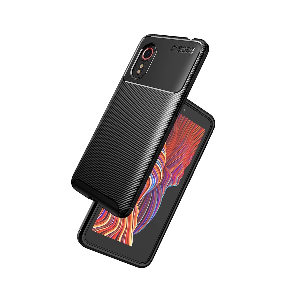 TPU-kuori hiilikuitukuvio Samsung Galaxy Xcover 5 musta