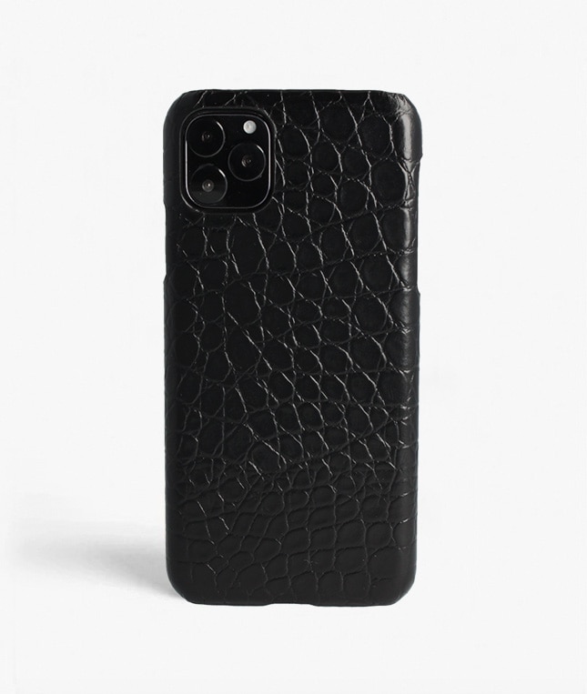 Kuori iPhone 11 Pro Max Small Croco Musta