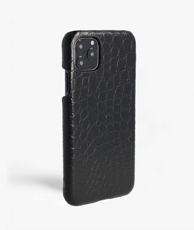 Kuori iPhone 11 Pro Max Small Croco Musta