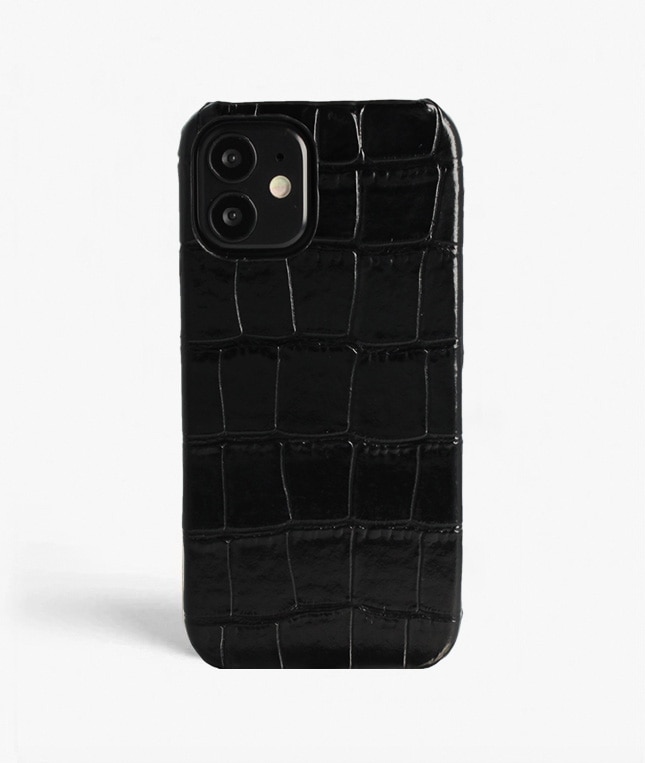 Kuori iPhone 12 Mini Croco Musta