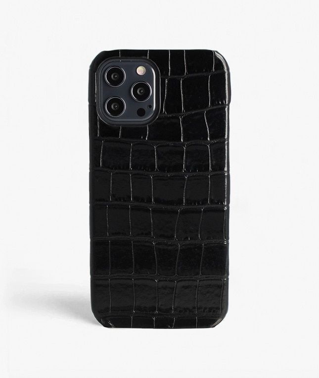 Kuori iPhone 12 Pro Max Croco Black