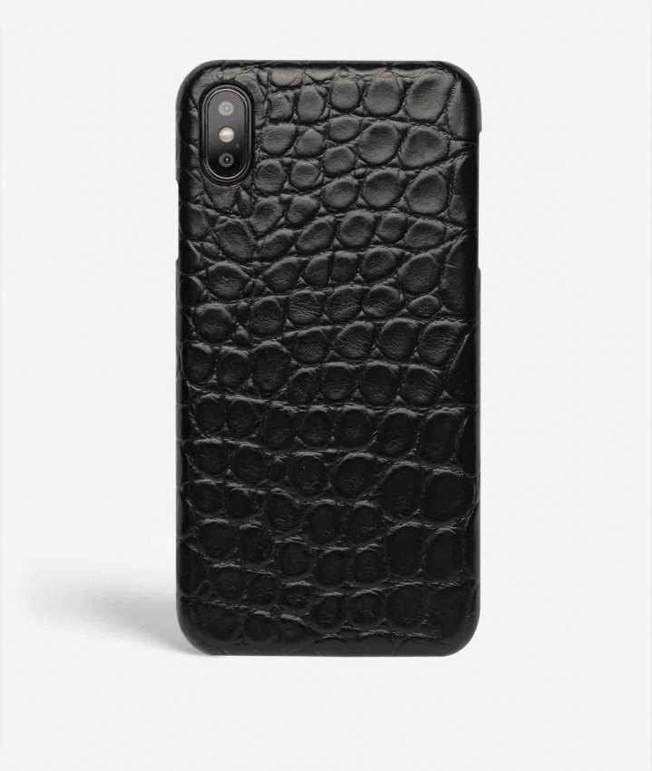 Kuori iPhone X/XS Small Croco Musta