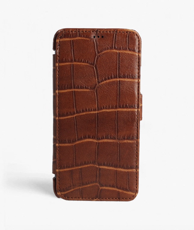 Lompakkokotelo iPhone 11 Pro Max Lizard Cognac