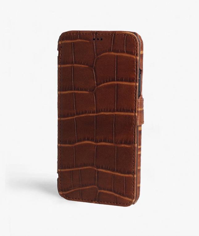 Lompakkokotelo iPhone 11 Pro Max Lizard Cognac