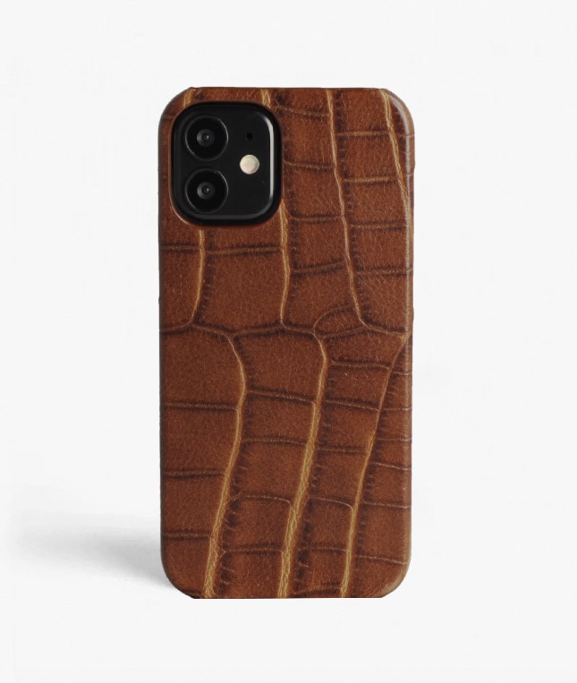 Kuori iPhone 12 Mini Croco Ruskea