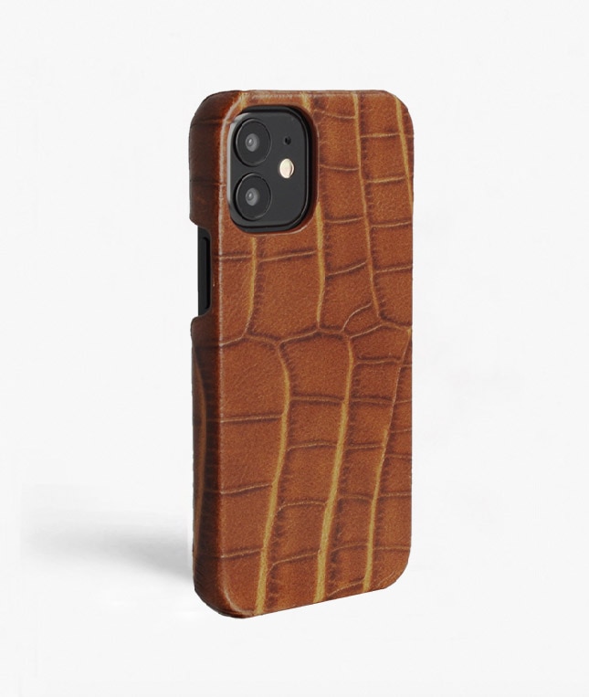 Kuori iPhone 12 Mini Croco Ruskea