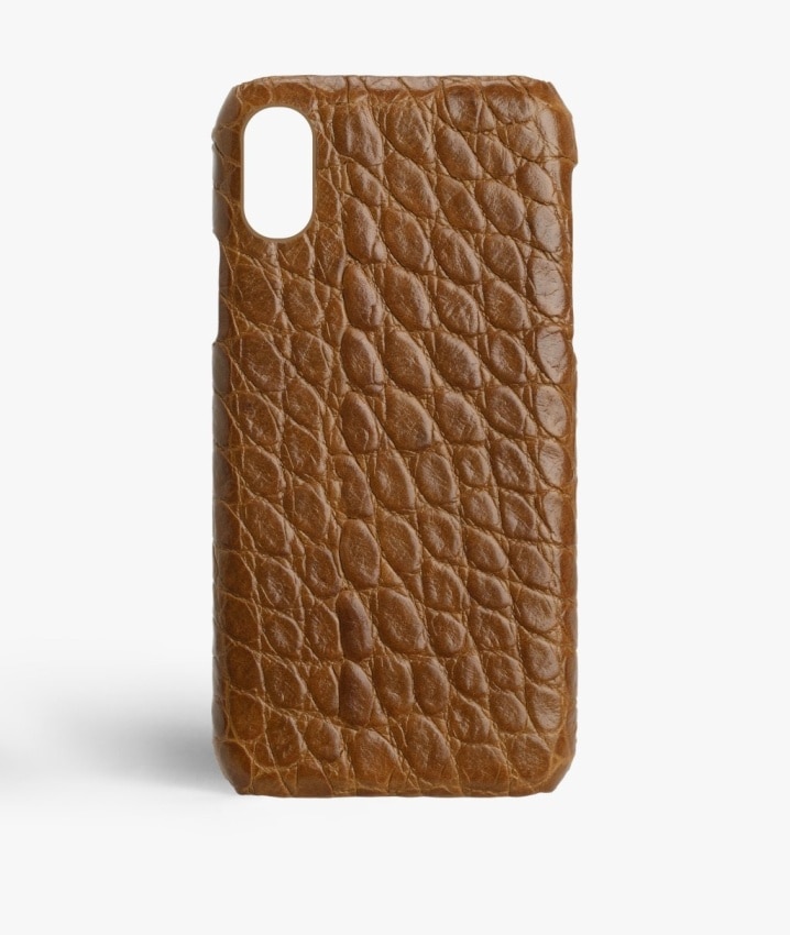 Kuori iPhone Xs Max Small Croco Cognac