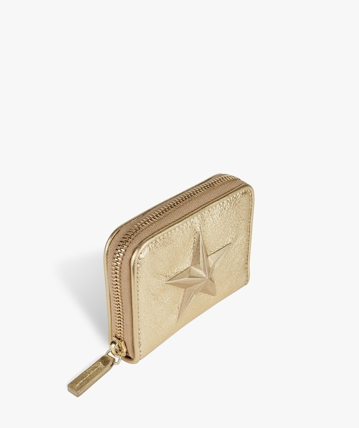 Zip Wallet Star Metallic Gold