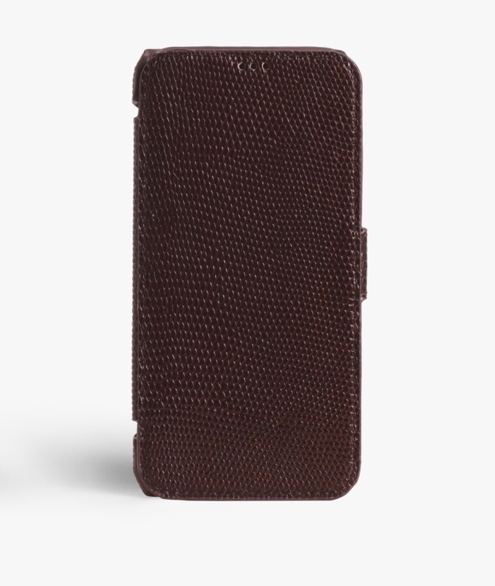 Lompakkokotelo iPhone X/XS Lizard Brown