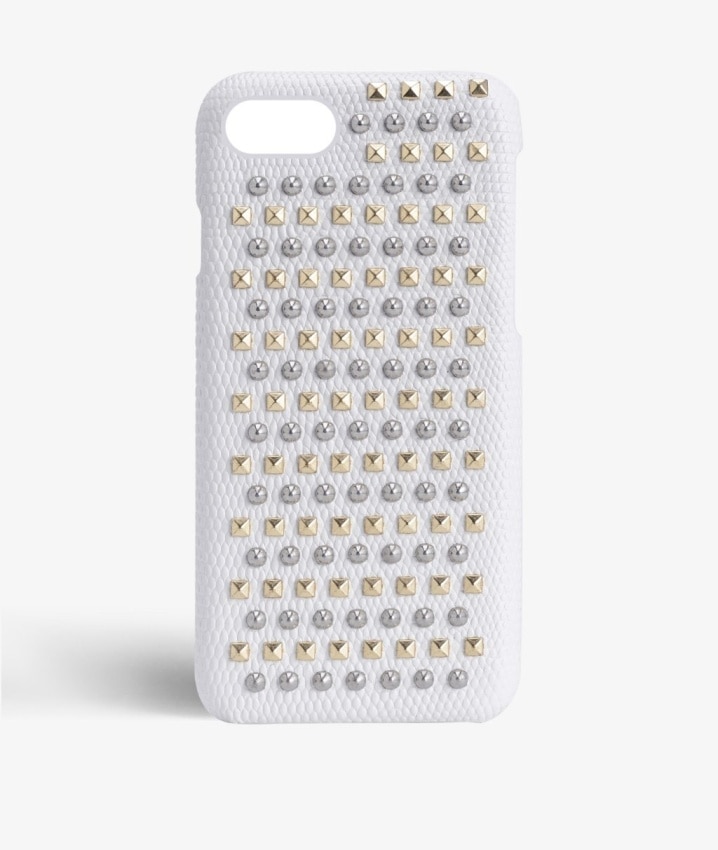 Kuori iPhone 8 Mixed Studs Lizard White