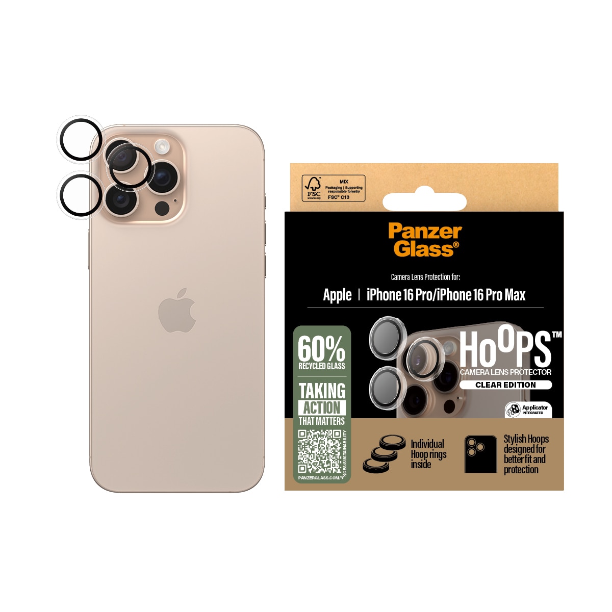 iPhone 16 Pro Max Hoops Camera Lens Protector Kirkas