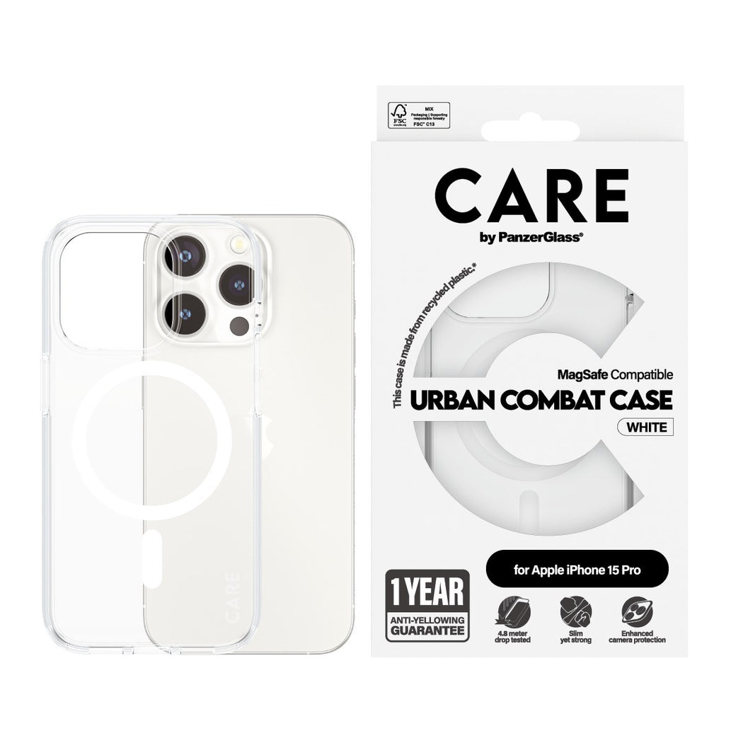 iPhone 15 Pro Urban Combat Case MagSafe läpinäkyvä