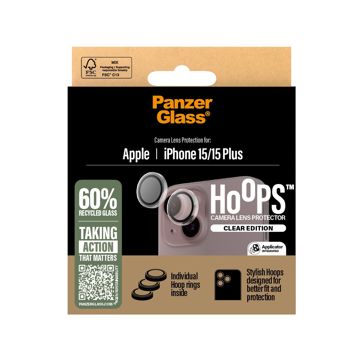 iPhone 15 Hoops Camera Lens Protector Clear