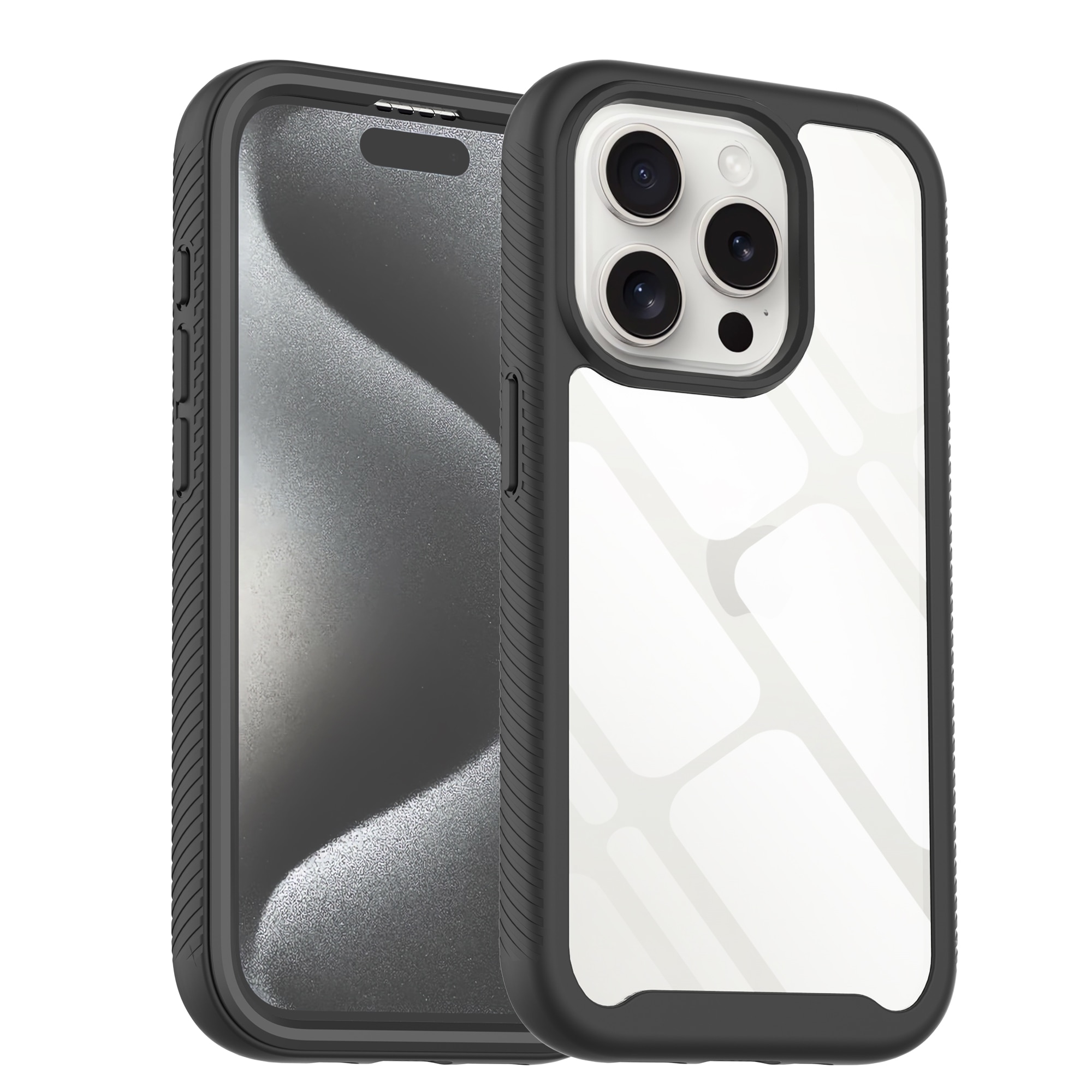 Full Protection Case iPhone 15 Pro musta