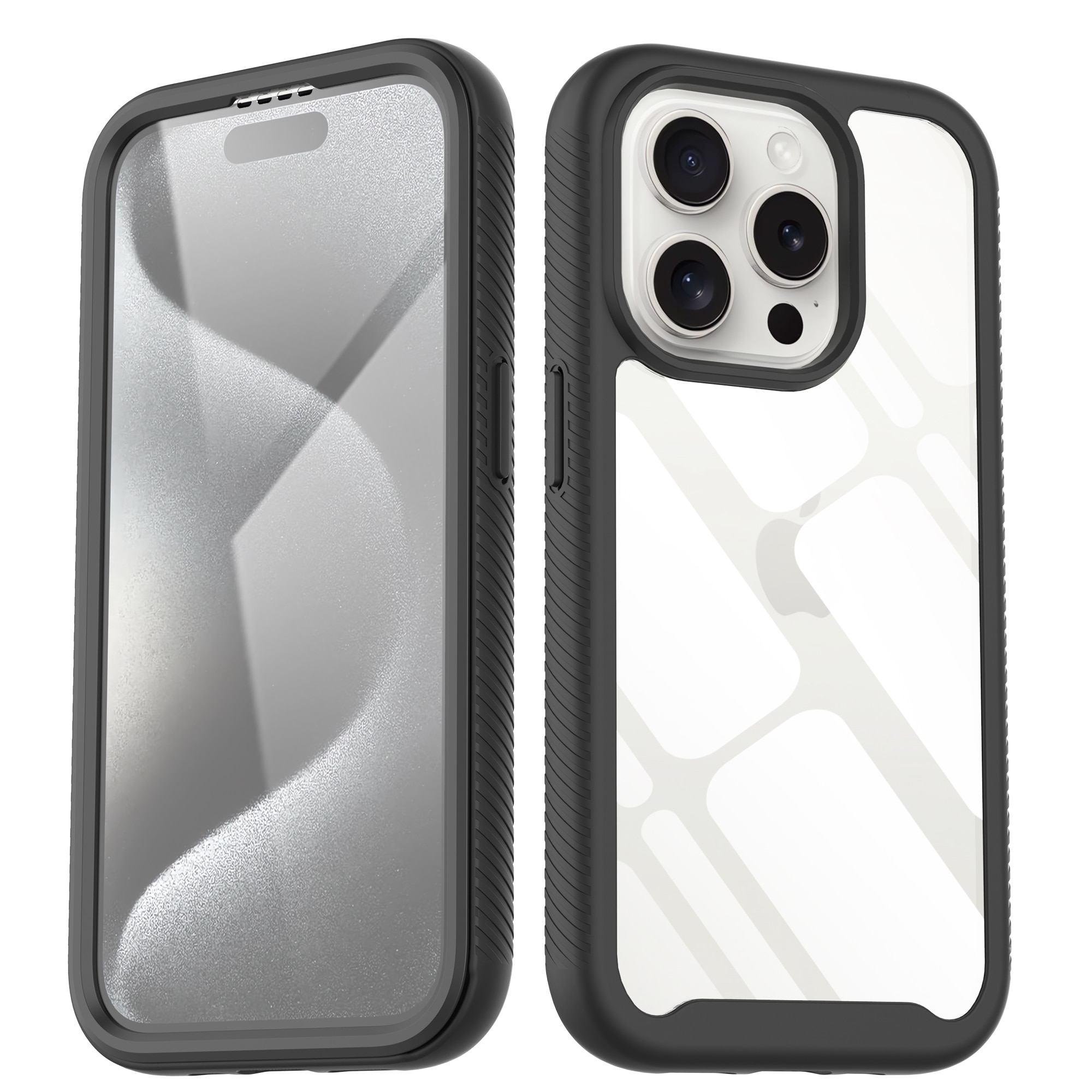 Full Protection Case iPhone 15 Pro musta