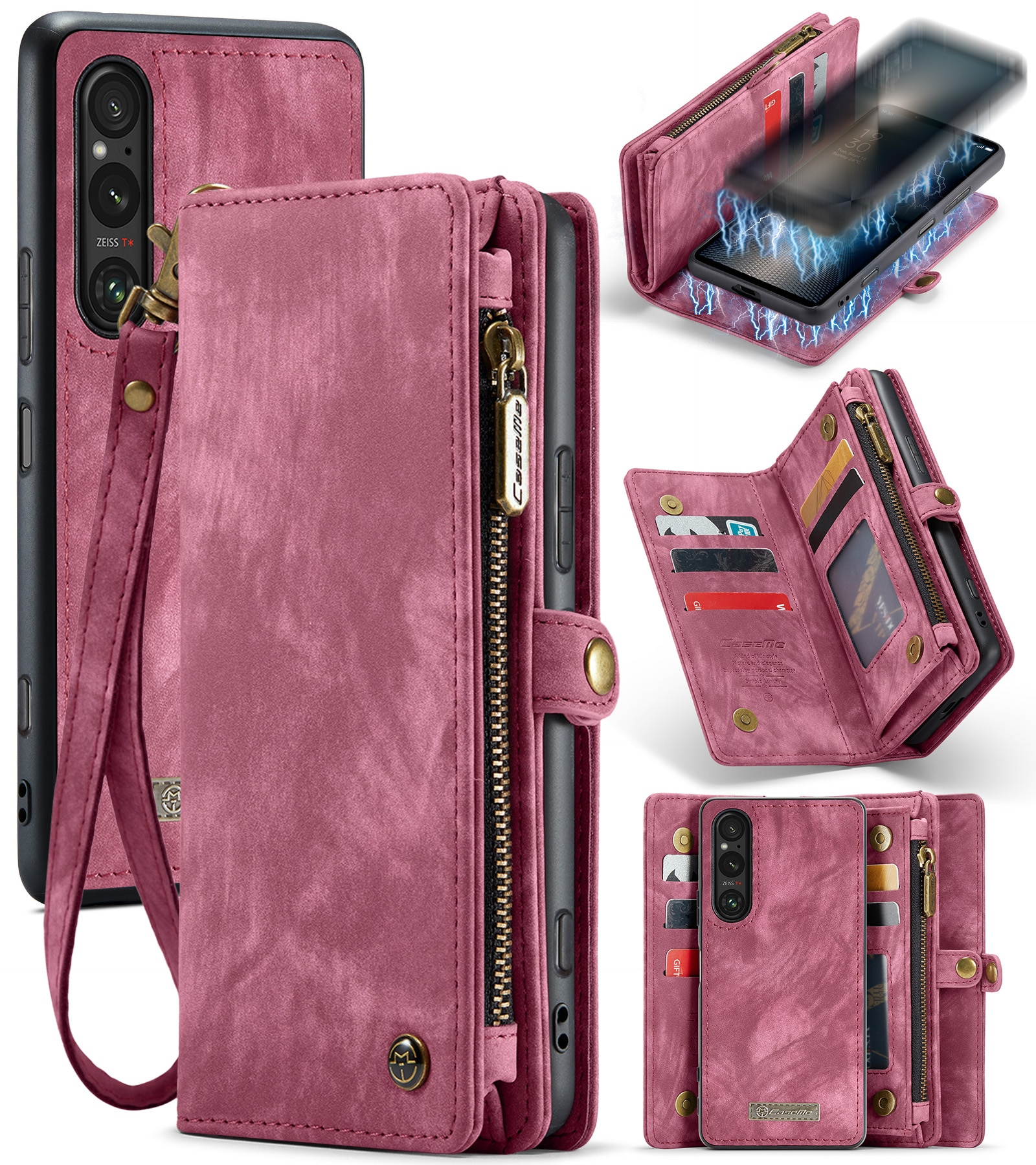 Multi-slot Suojakotelo Sony Xperia 10 VI punainen