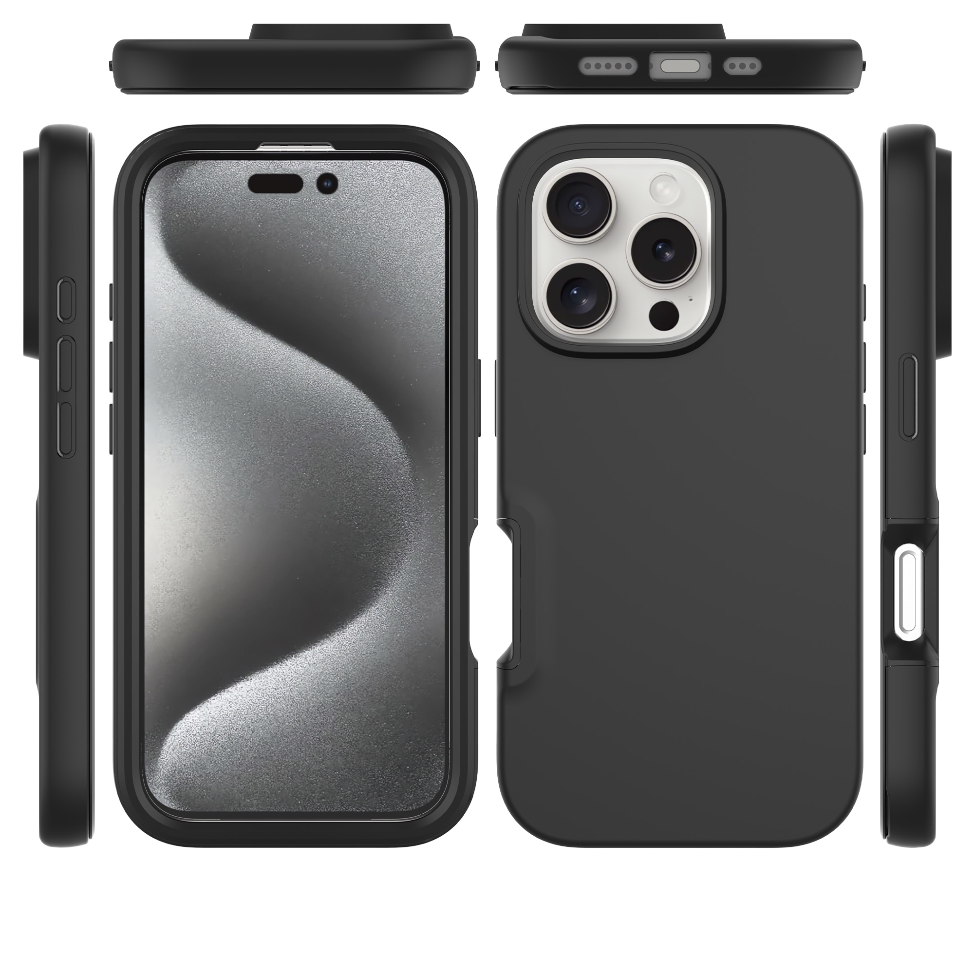 Full Protection Case iPhone 16 Pro musta