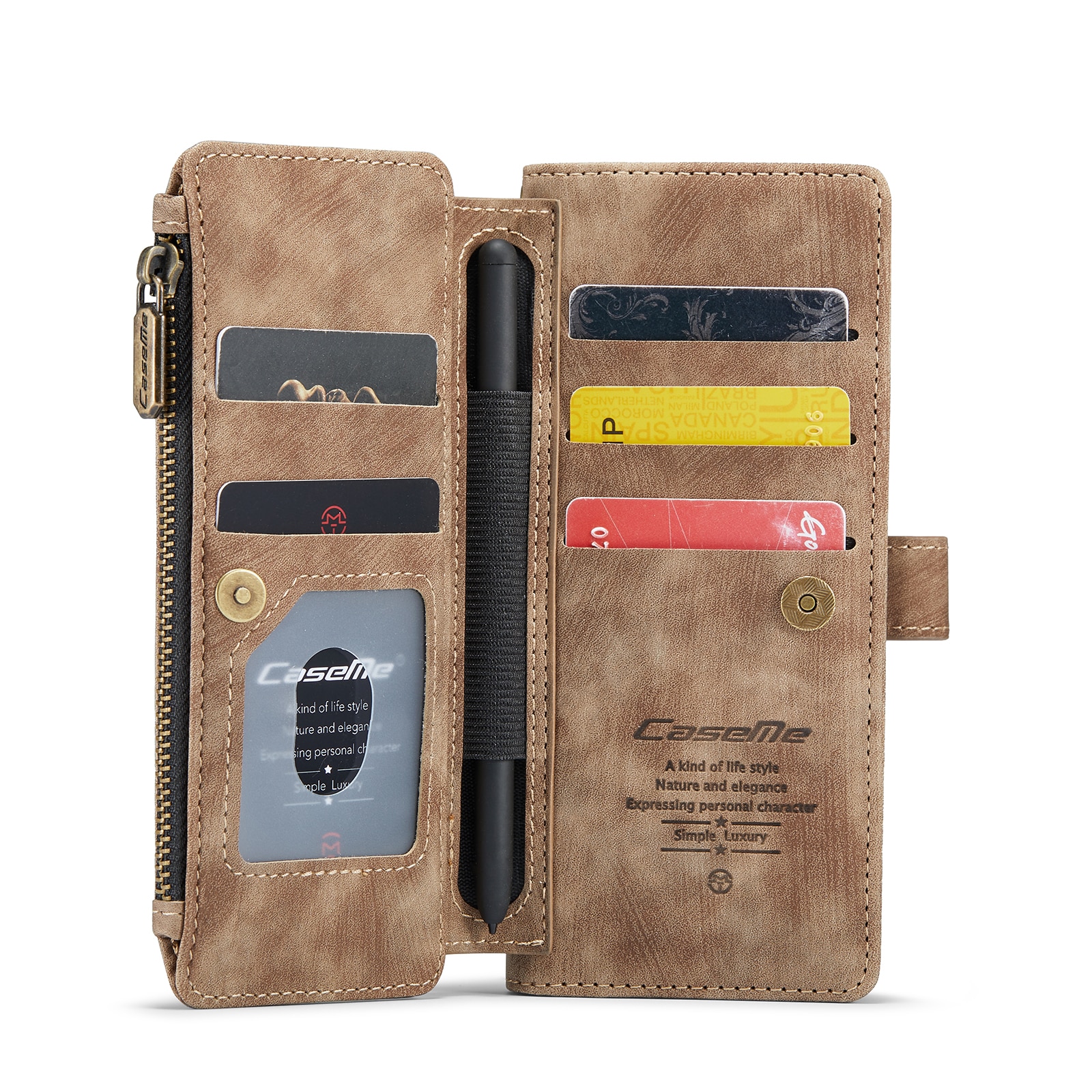 Zipper Wallet Samsung Galaxy Z Fold 6 ruskea