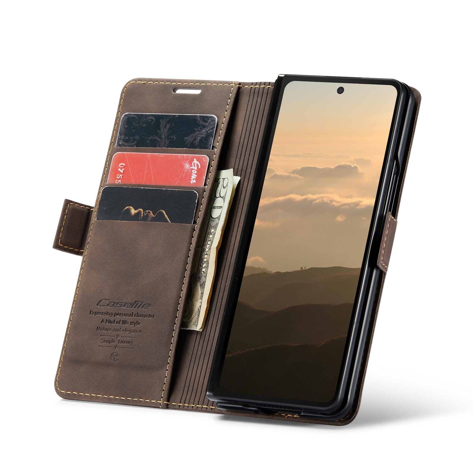 Slim Lompakkokotelo Samsung Galaxy Z Fold 6 ruskea