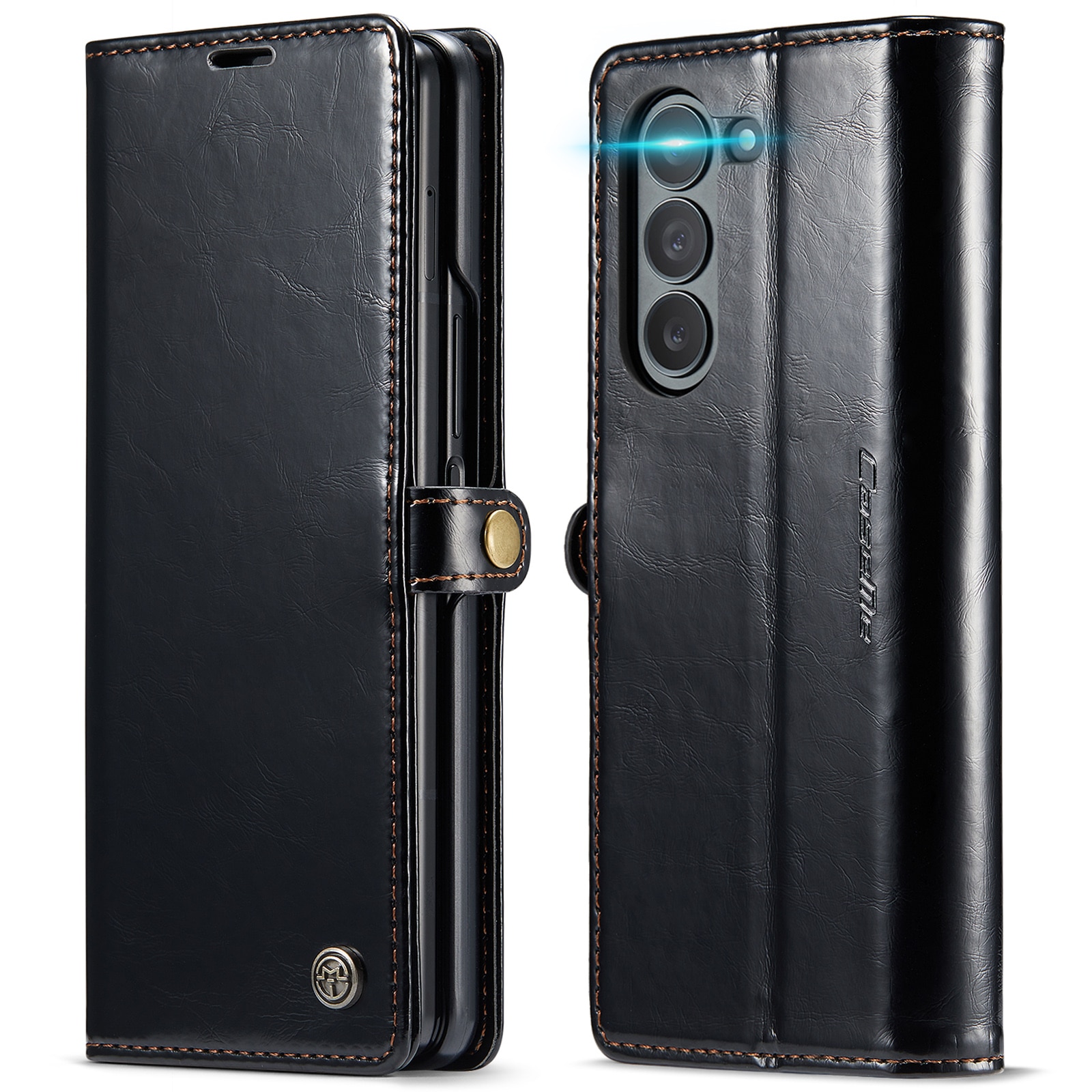 Leather Wallet Samsung Galaxy Z Fold 6 musta