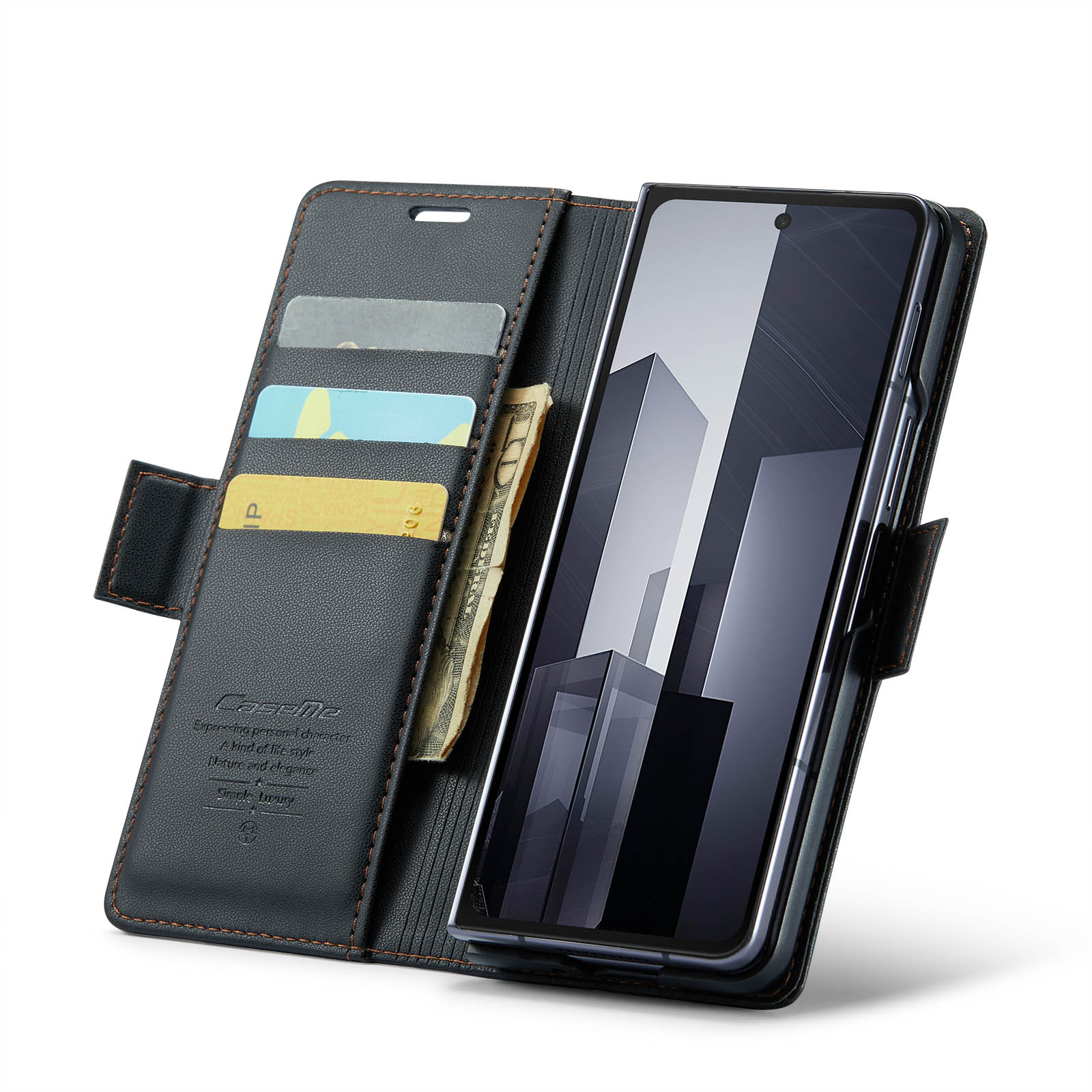 RFID-blocking Slim Lompakkokotelo Samsung Galaxy Z Fold 6 musta