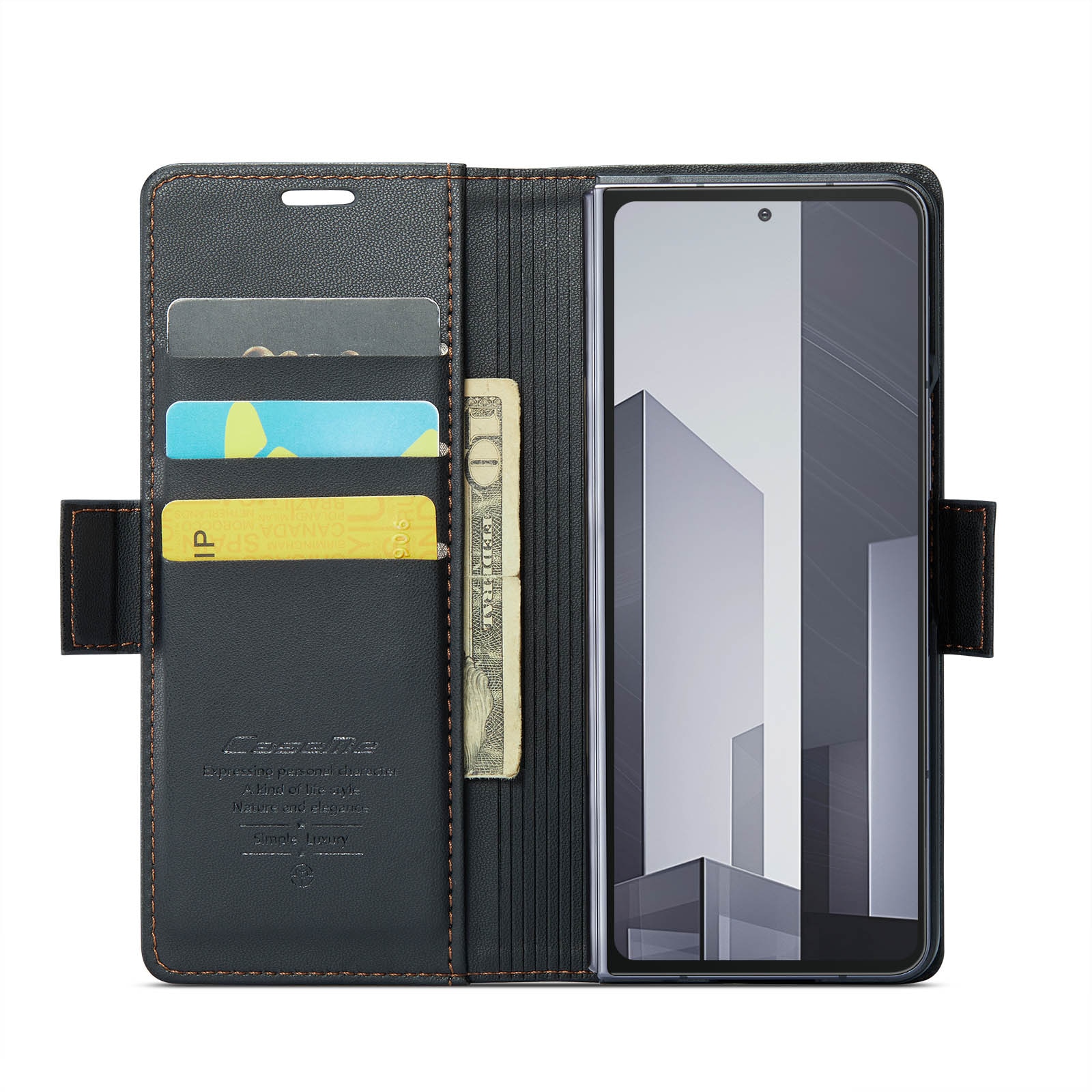 RFID-blocking Slim Lompakkokotelo Samsung Galaxy Z Fold 6 musta