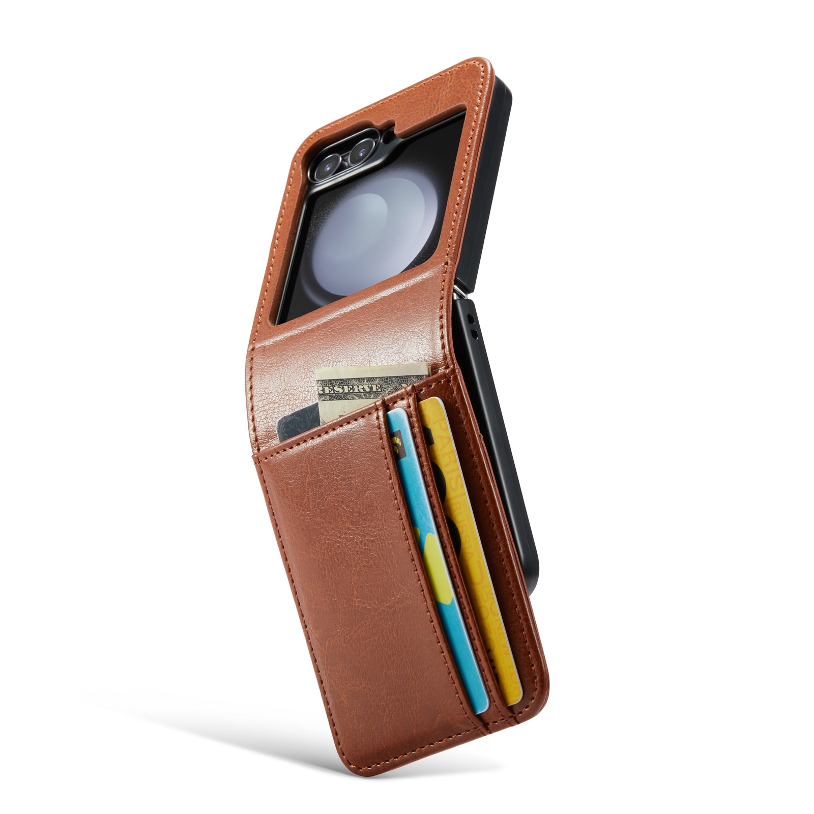 Aito Nahkakotelo Samsung Galaxy Z Flip 6 cognac