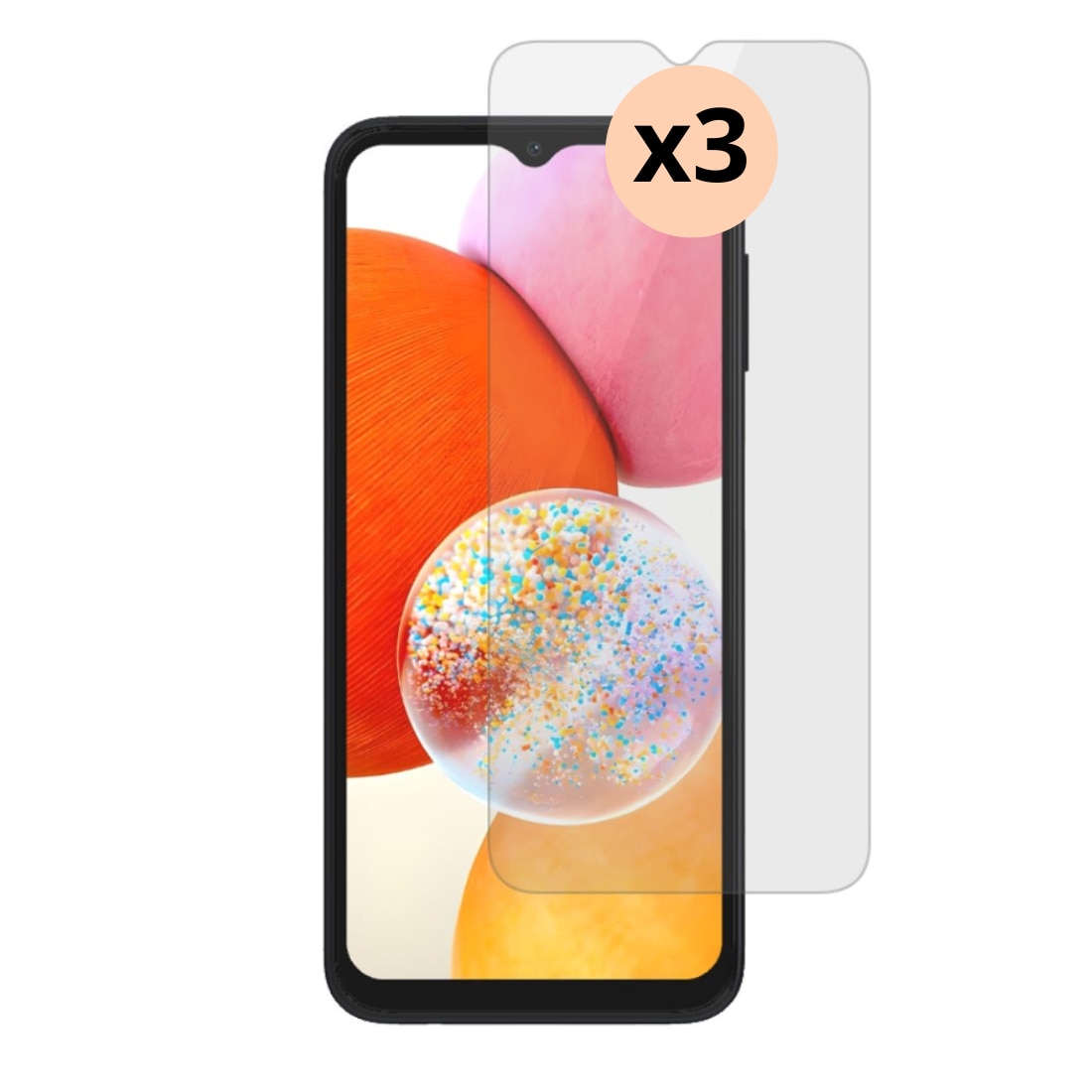 Setti Samsung Galaxy A15, 3-pack Näytön Panssarilasi 0.3mm