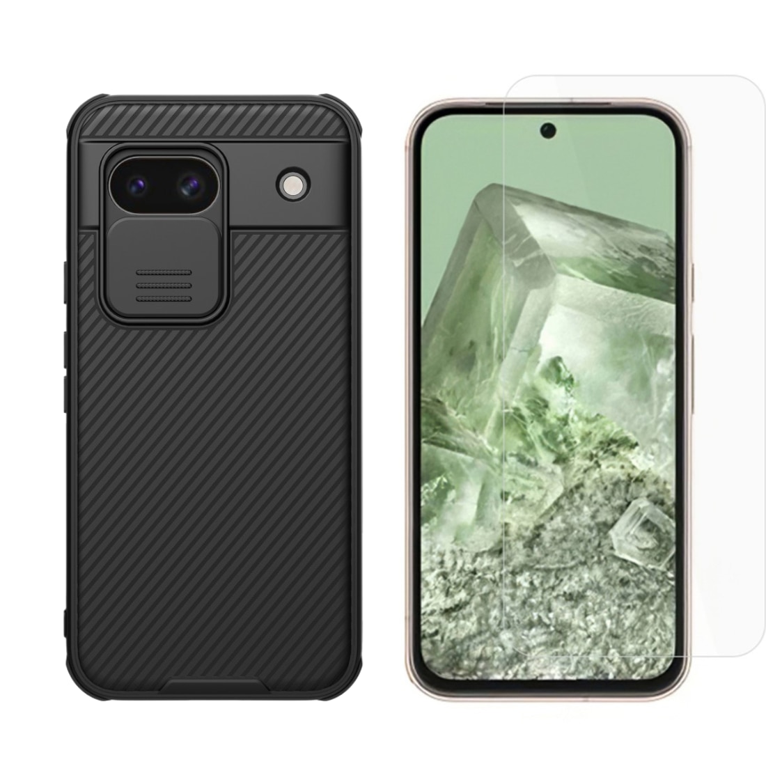 Google Pixel 8a Setti CamShield Kuori ja Näytönsuoja