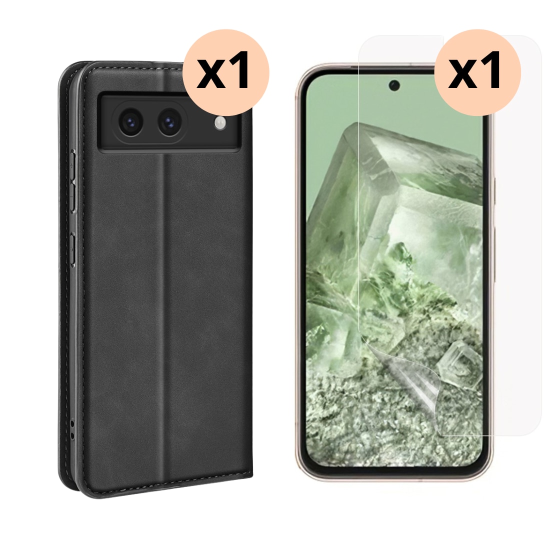 Google Pixel 8a Setti Ohut Kotelo ja Näytönsuoja