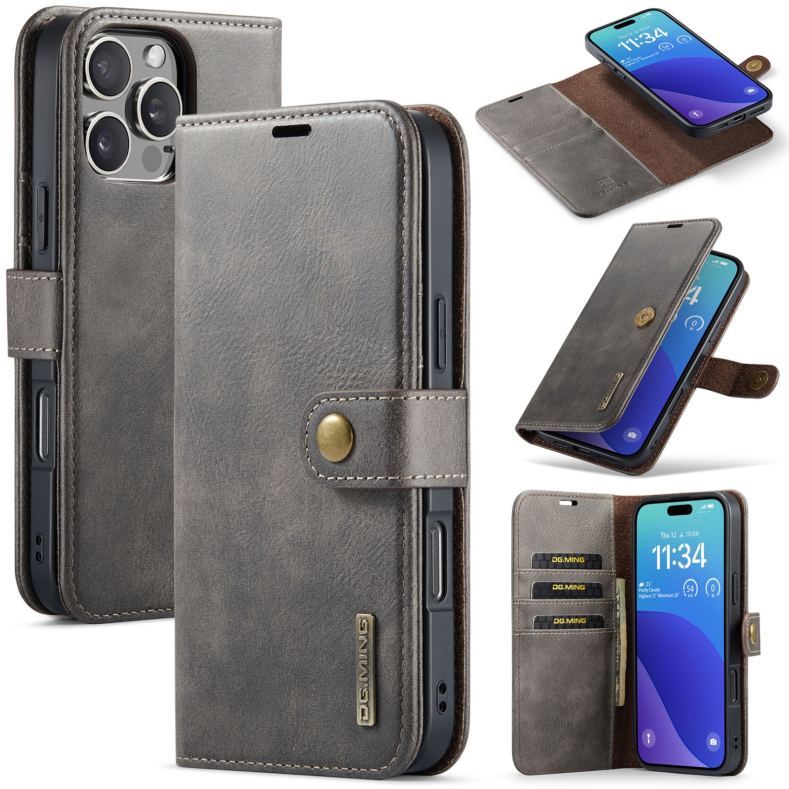 Magnet Wallet iPhone 16 Pro Max Brown