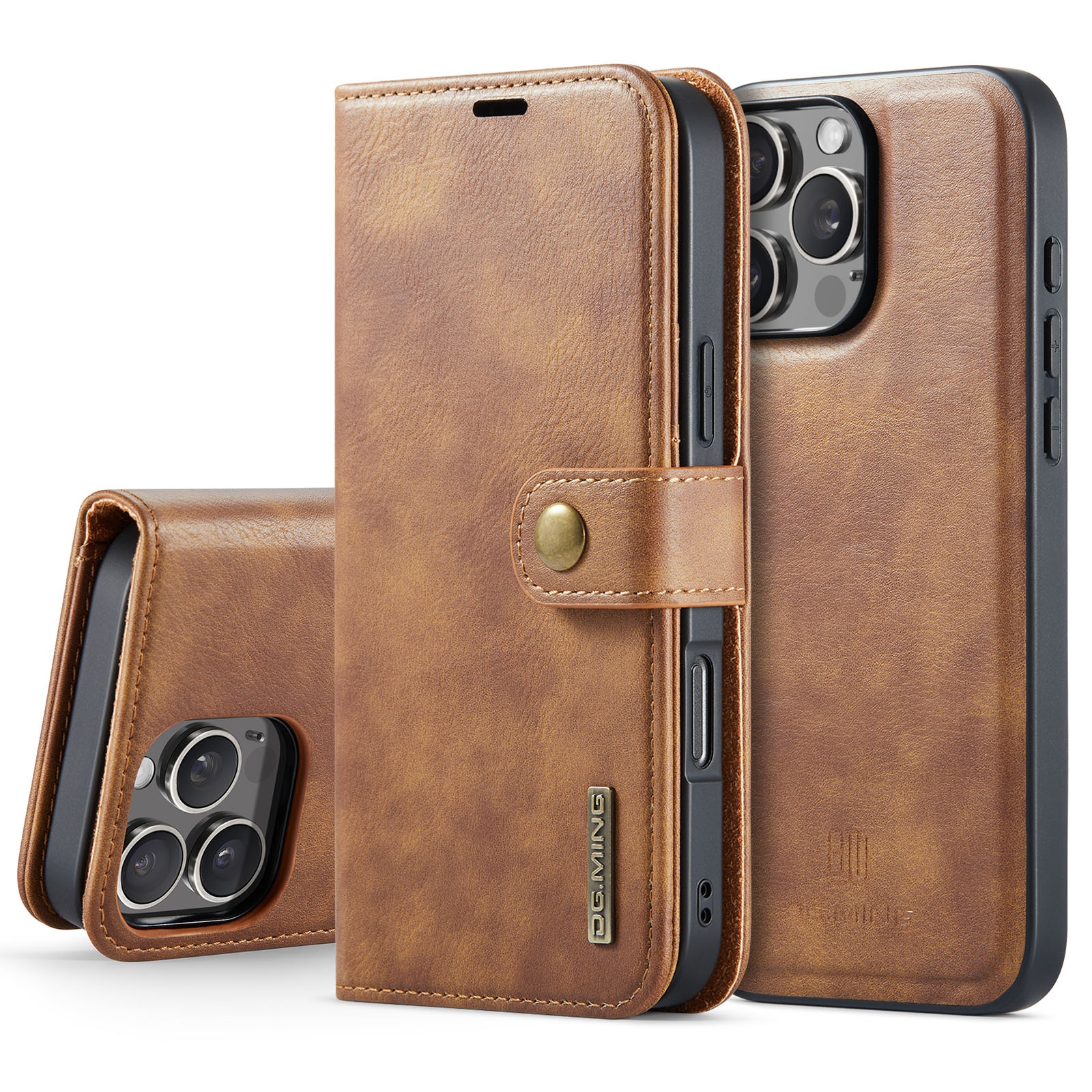 Magnet Wallet iPhone 16 Pro Cognac