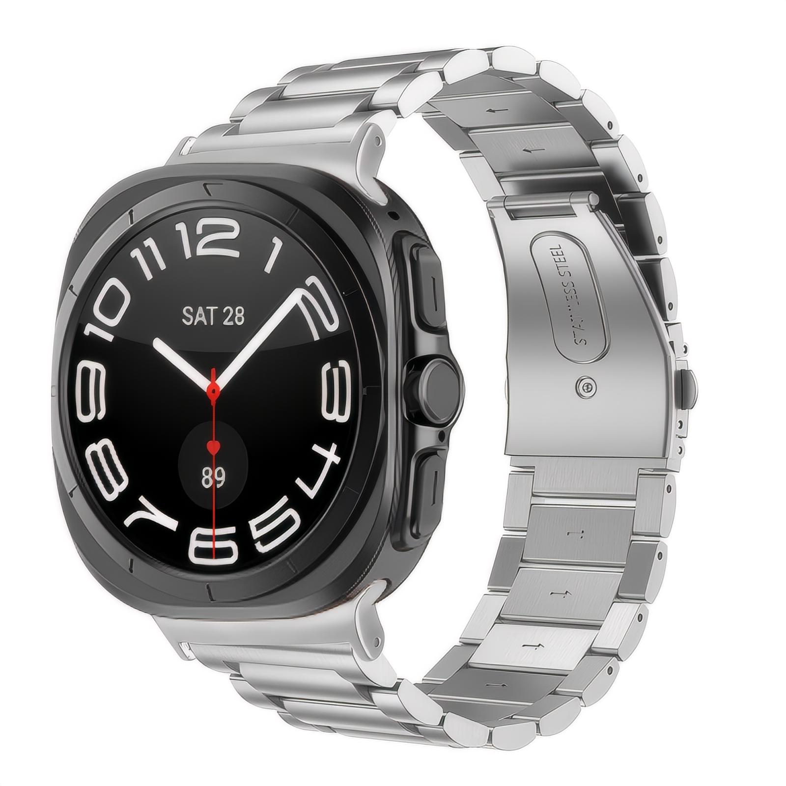 Metalliranneke Samsung Galaxy Watch Ultra 47mm hopea