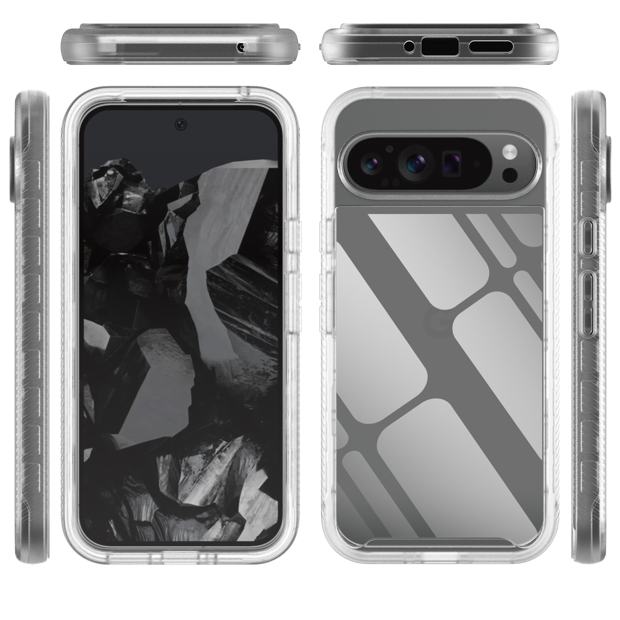 Full Protection Case Google Pixel 9 Pro XL kirkas