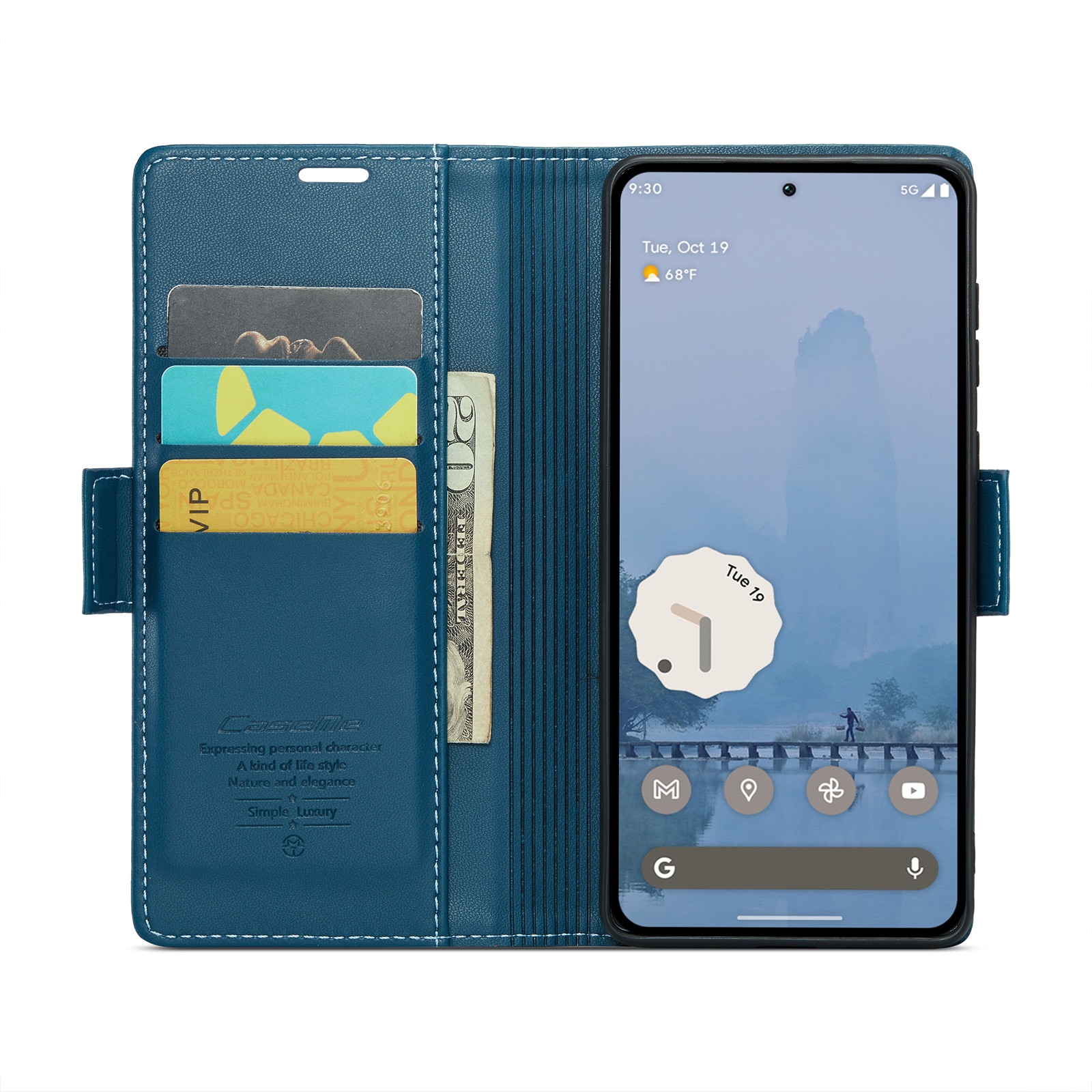 RFID Slim Lompakkokotelo Google Pixel 9 Pro XL Sininen