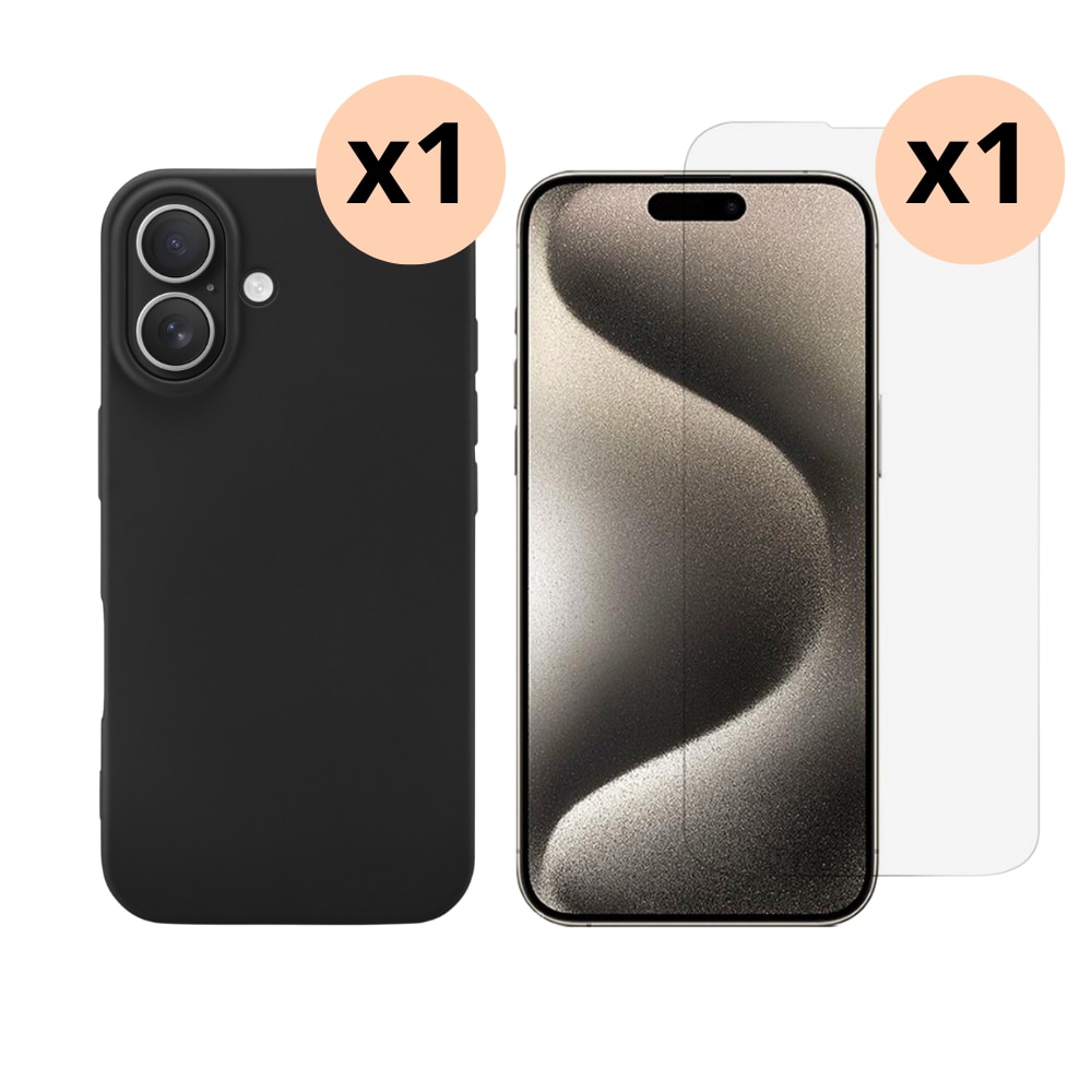 iPhone 16 Plus Setti Kuori TPU ja Näytönsuoja