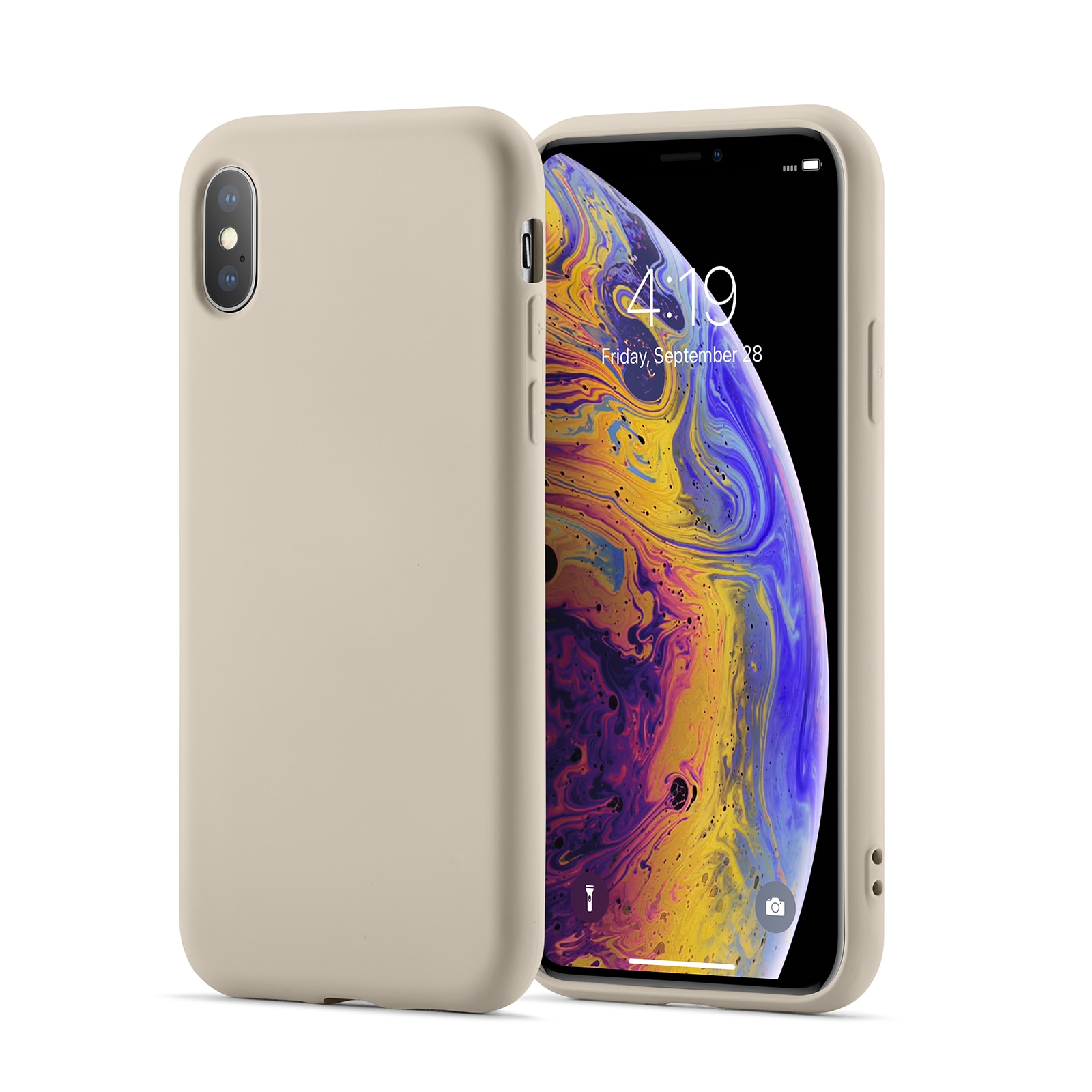 TPU suojakuori iPhone X/XS Beige