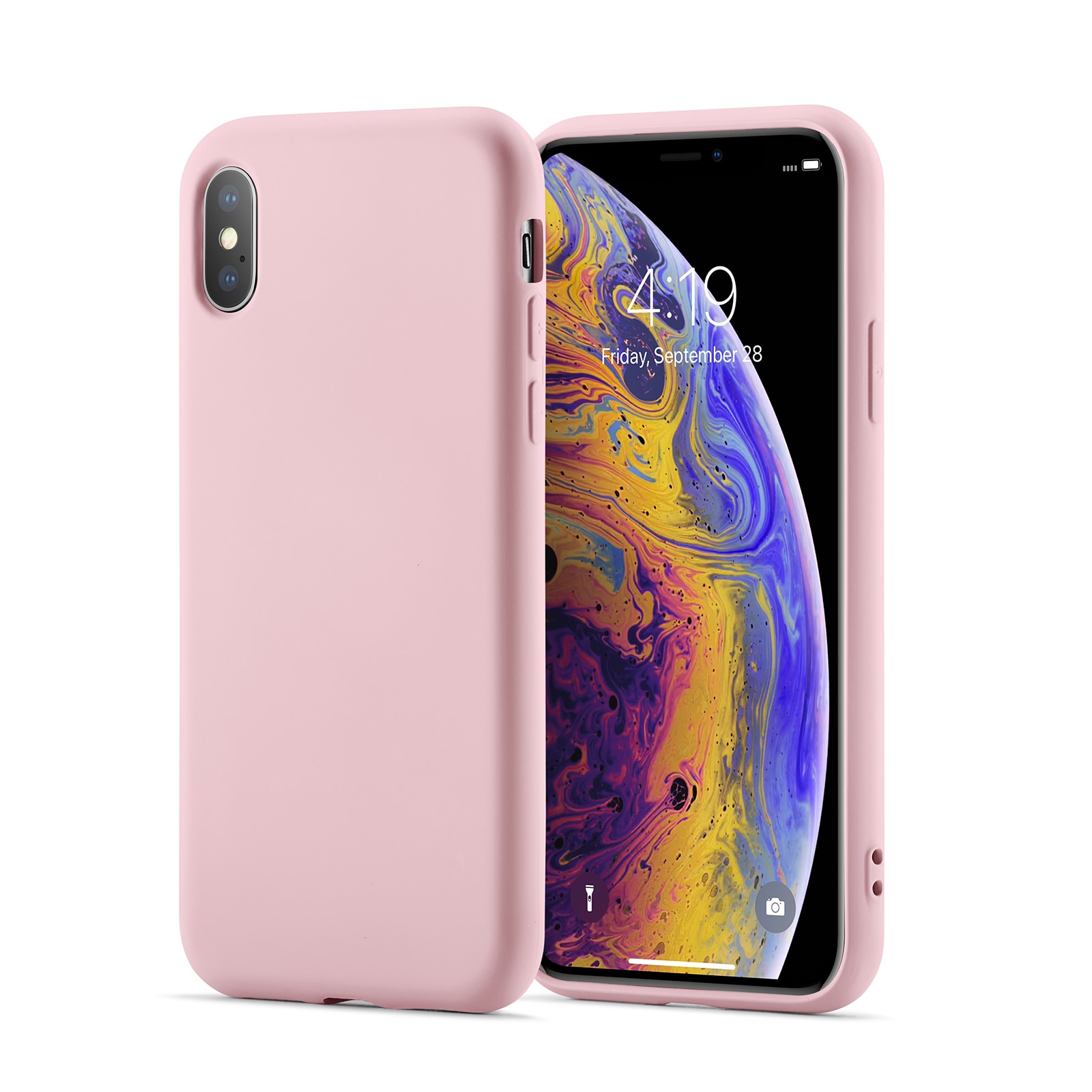 TPU suojakuori iPhone X/XS vaaleanpunainen