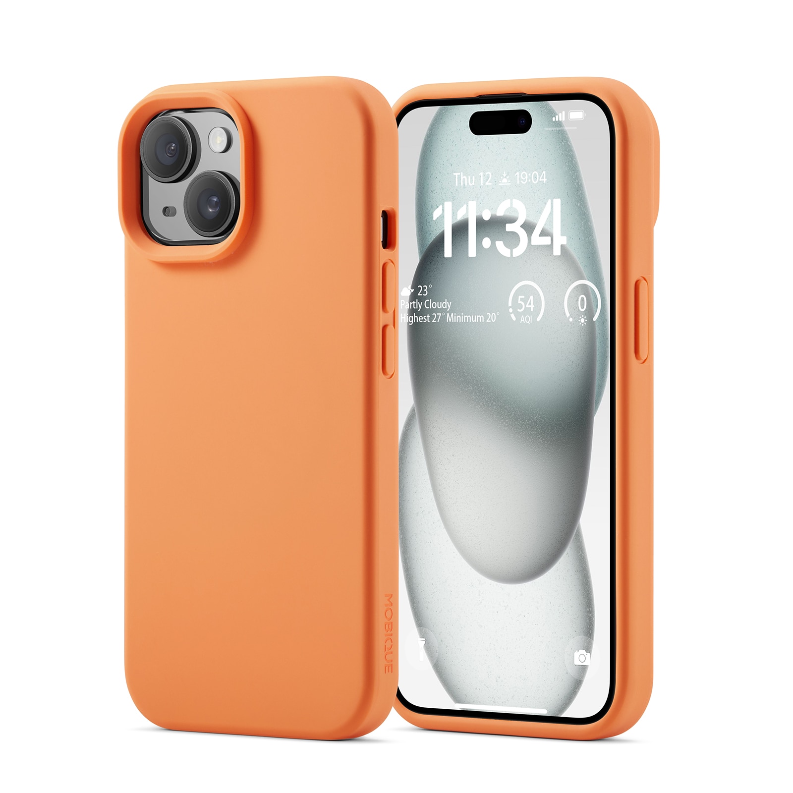 Magnetic Silikonikuori iPhone 15 Solar Orange