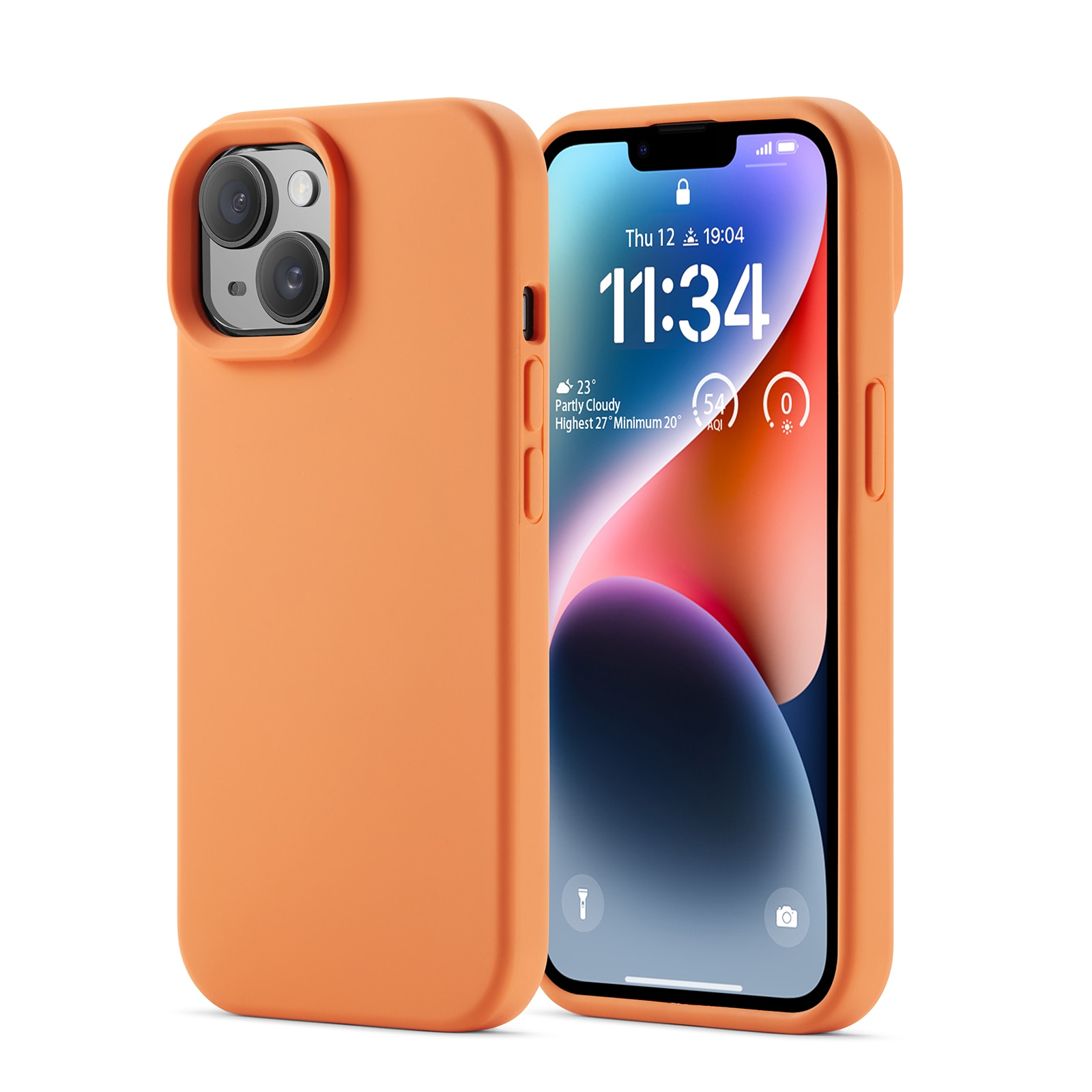 Magnetic Silikonikuori iPhone 14 Solar Orange