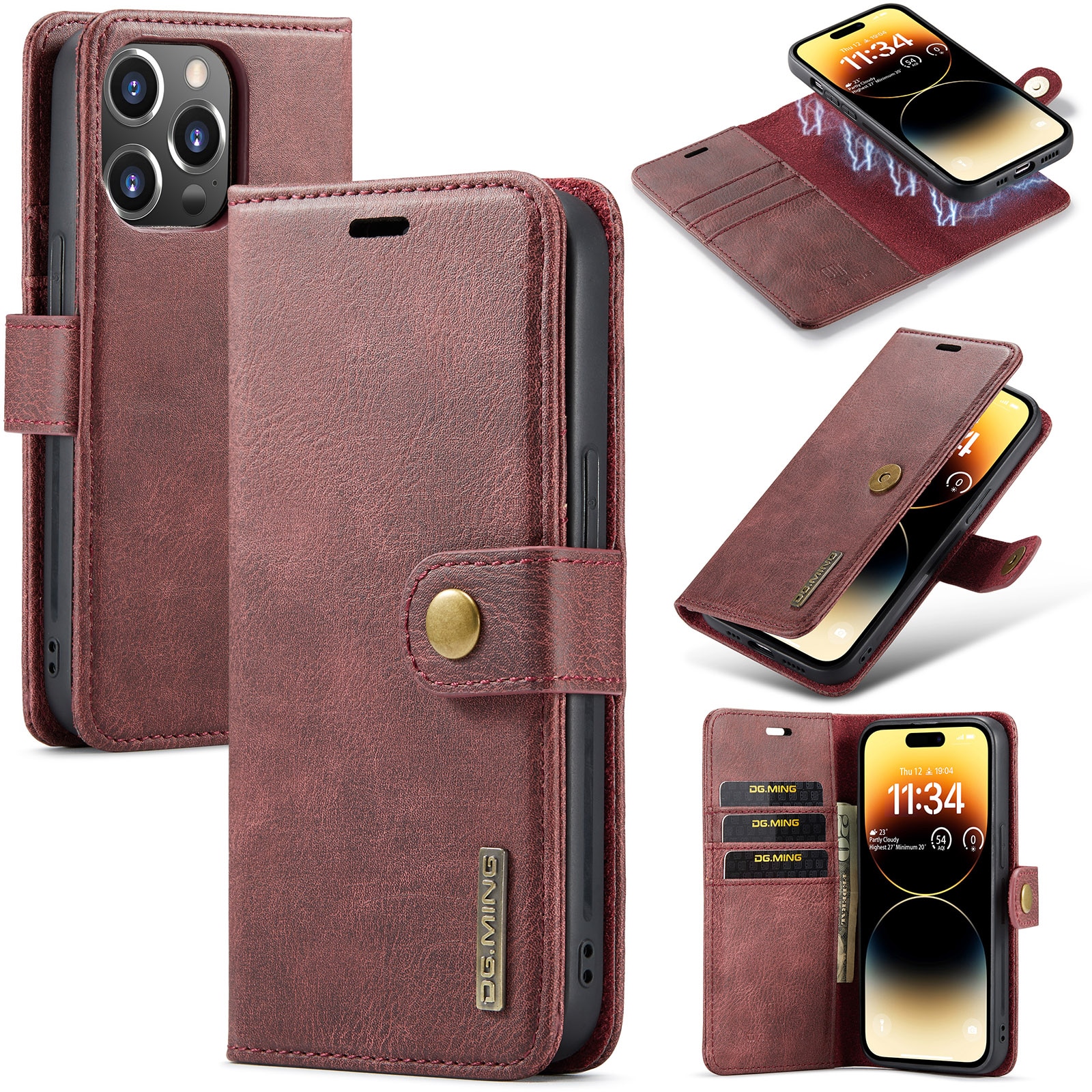 Magnet Wallet iPhone 15 Pro Max Red