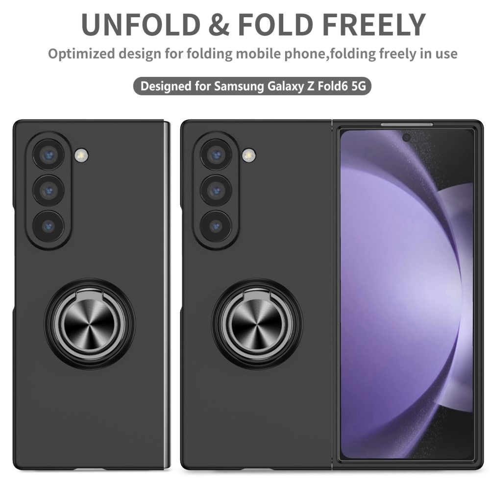 Samsung Galaxy Z Fold 6 Kuori magneettinen rengaspidikkeellä musta