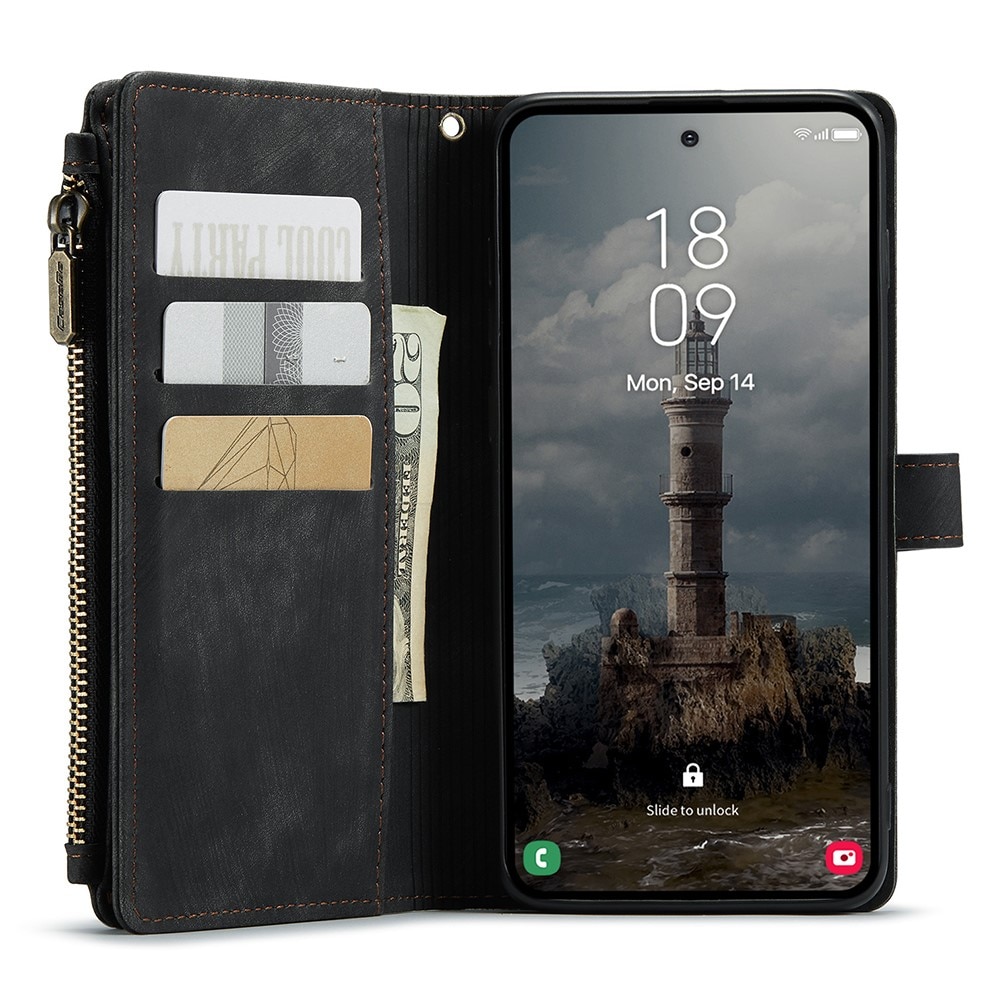 Zipper Wallet Samsung Galaxy A55 Musta