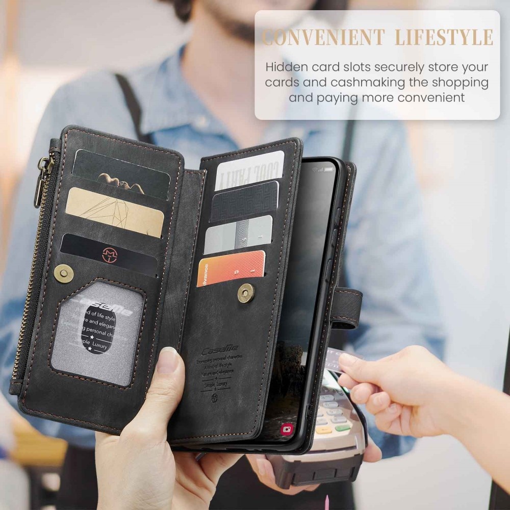 Zipper Wallet Samsung Galaxy A55 Musta