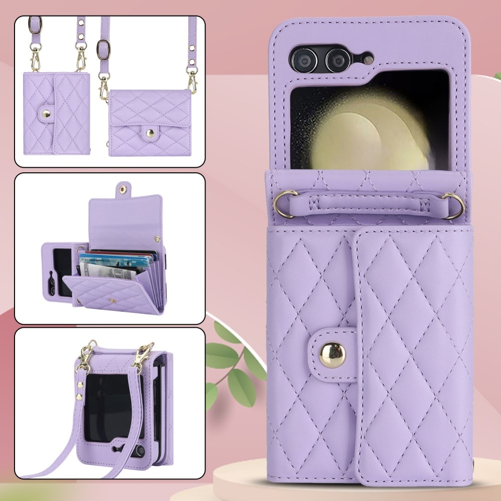 RFID-blocking Lompakkolaukku Samsung Galaxy Z Flip 6 Quilted liila