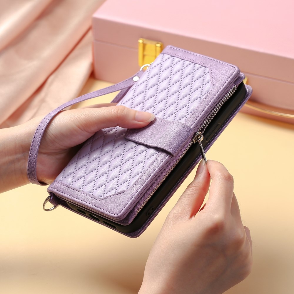 Lompakkolaukku iPhone 16 Pro Quilted Liila