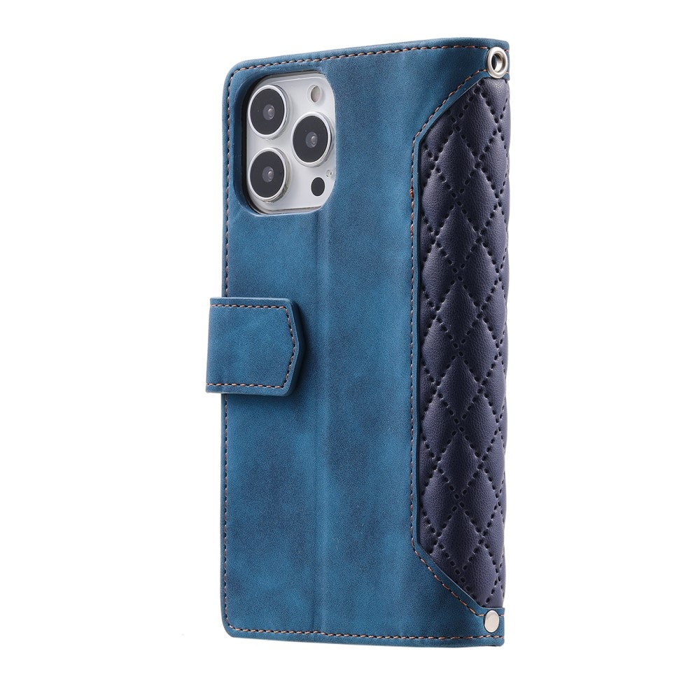 Lompakkolaukku iPhone 16 Pro Max Quilted Sininen