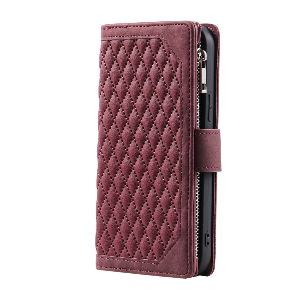 Lompakkolaukku iPhone 16 Pro Max Quilted Punainen