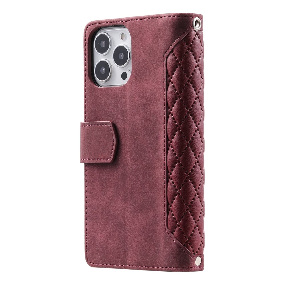 Lompakkolaukku iPhone 16 Pro Max Quilted Punainen